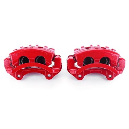 Power Stop 08-14 Cadillac CTS Front Red Calipers w/Brackets - Pair