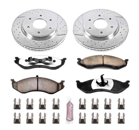 Power Stop 90-99 Jeep Cherokee Front Z36 Truck & Tow Brake Kit