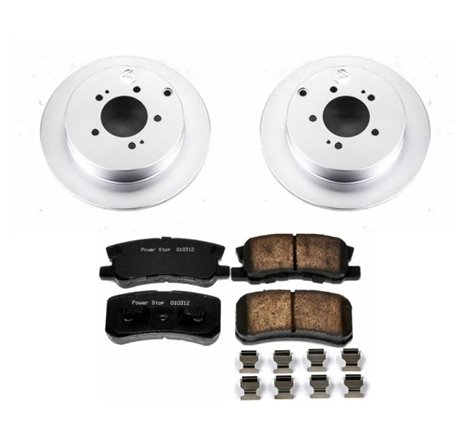 Power Stop 09-15 Mitsubishi Lancer Rear Z17 Evolution Geomet Coated Brake Kit