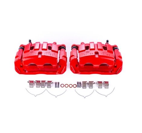 Power Stop 14-18 Jeep Cherokee Front Red Calipers w/Brackets - Pair