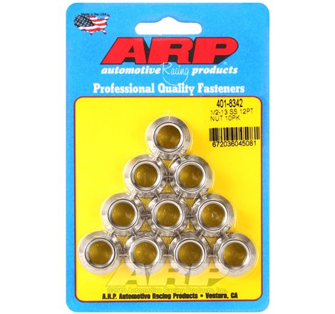 ARP 1/2-13 SS 12pt Nut Kit (Pack of 10)