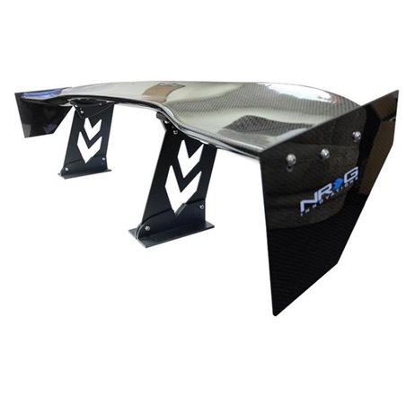 NRG Carbon Fiber Spoiler - Universal (59in.) w/ NRG Arrow Cut Out Stands and Large End Plates