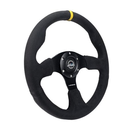 NRG Reinforced Steering Wheel (320mm) Alcantara Steering Wheel w/ Black Stitching