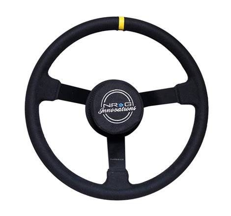 NRG Reinforced Steering Wheel (380mm) Nascar/ Alcantara 3 Spoke w/ NRG Logo/ Removable Crushed Pad