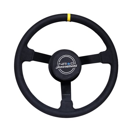 NRG Reinforced Steering Wheel (380mm) Nascar/ Alcantara 3 Spoke w/ NRG Logo/ Removable Crushed Pad