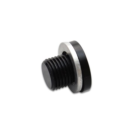 Vibrant M12 x 1.25 Metric Aluminum Port Plug with Crush Washer