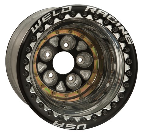 Weld Magnum Pro 16x16 / 5x5 BP / 4in. BS Black/Polished Wheel - Ultralite Black Double Beadlock