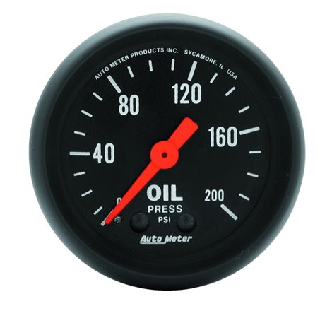 Autometer Z Series 52mm 0-200 PSI Mechanical Oil Pressure Gauge