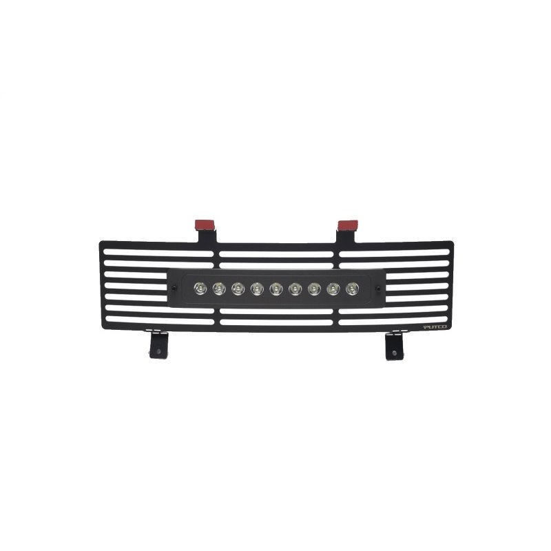 Putco 11-16 Ford SuperDuty - SS Black Bar Design w/ 10in Luminix Light Bar Bumper Grille Inserts