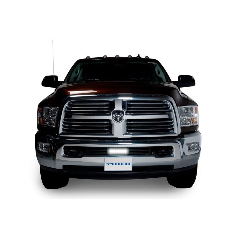 Putco 11-18 Ram HD - SS - Bar Style Bumper Grille Inserts w/ 10in Luminix Light Bar (Black)