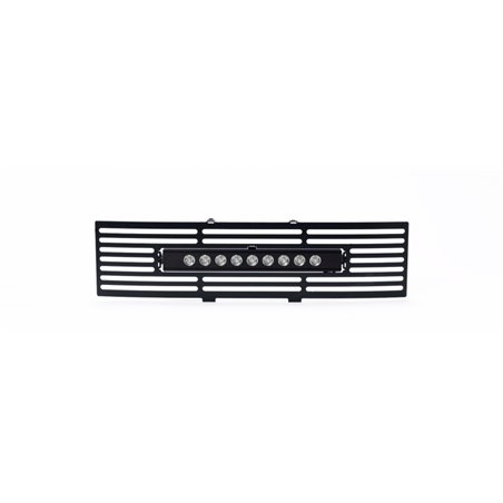 Putco 11-14 Ford F-150 - EcoBoost Bumper Grille Inserts - Black SS Bar and 10in Luminix Light Bar