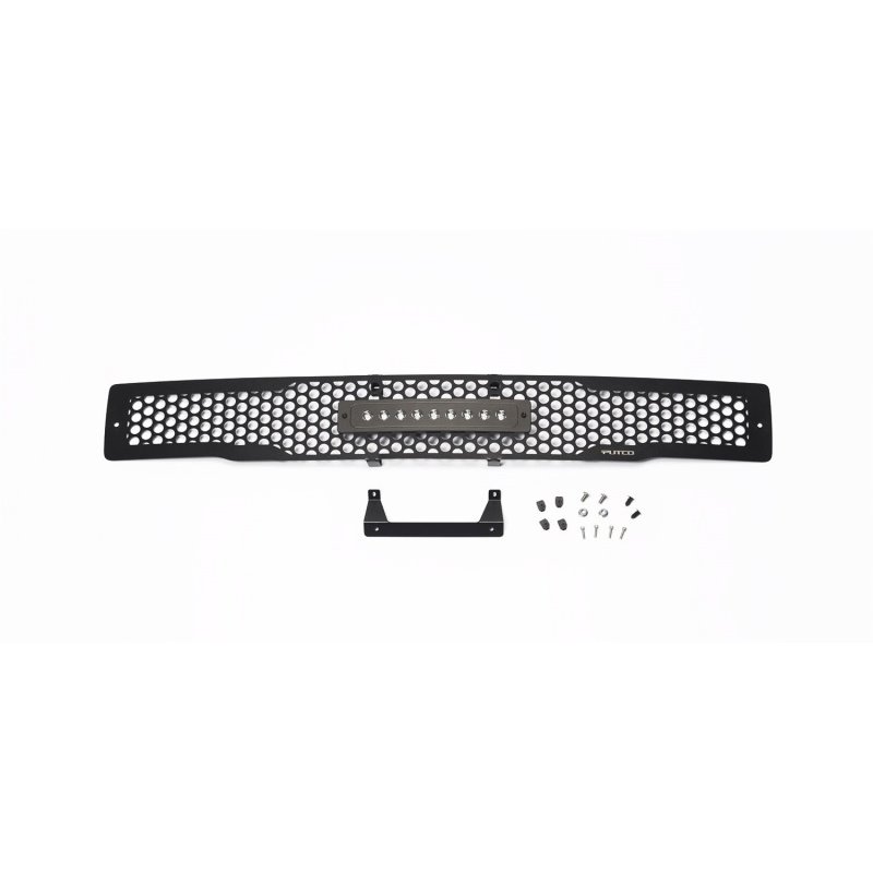 Putco 15-17 Ford F-150 - SS Black Punch Design w/ 10in Luminix Light bar Bumper Grille Inserts