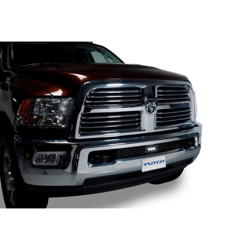 Putco 11-18 Ram HD - SS Punch Style Bumper Grille Insert w/ 10in Luminix Light Bar (Black)