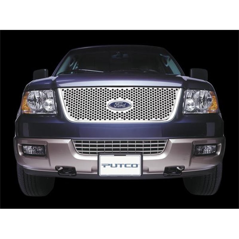 Putco 87-91 Ford F-150 w/Logo CutOut Punch Stainless Steel Grilles