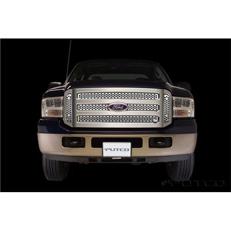 Putco 05-07 Ford SuperDuty - Including Side Vents Punch Stainless Steel Grilles