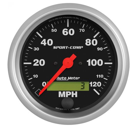 Autometer Sport-Comp 3-3/8 inch 120 MPH Electronic Speedometer Gauge