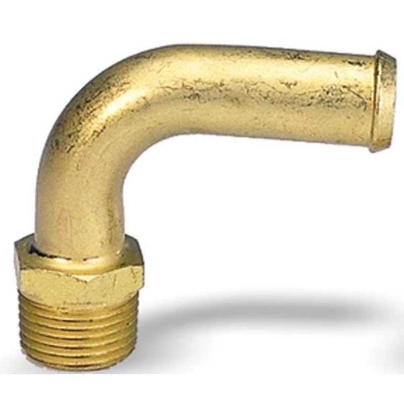 Moroso Streamline Fuel Line Fitting - 3/8in NPT to 1/2in Hose - 90 Degree - Single