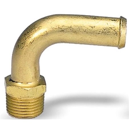 Moroso Streamline Fuel Line Fitting - 3/8in NPT to 1/2in Hose - 90 Degree - Single