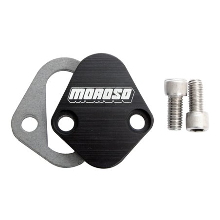 Moroso Chevrolet Big Block/Chrysler 273-440/Ford Fuel Pump Block-Off Plate w/Gaskets - Billet Alum