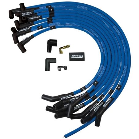 Moroso Ford 289-302 Ignition Wire Set - Blue Max - Spiral Core - Sleeved - HEI - 135 Degree