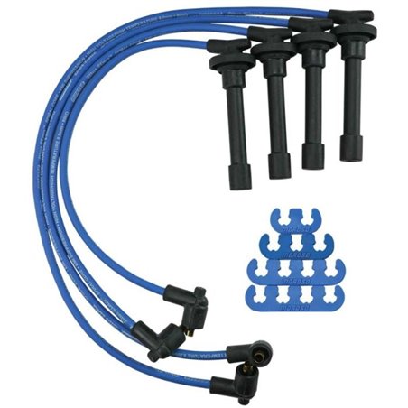 Moroso Custom Ignition Wire Set - Blue Max - Spiral Core - Colored High Temp Wire Separators - Blue