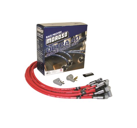 Moroso Ford 351W Ignition Wire Set - Ultra 40 - Unsleeved - HEI - Red