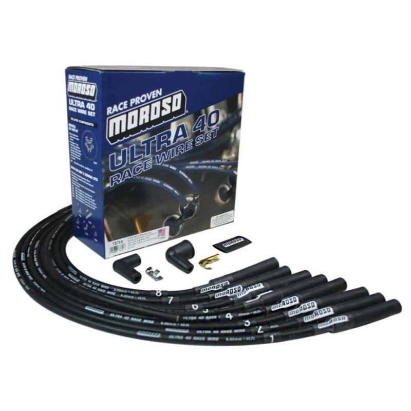 Moroso Chevrolet Big Block Ignition Wire Set - Ultra 40 - Unsleeved - Non-HEI - Over Valve - Black