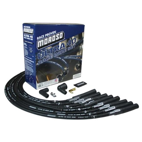 Moroso Chevrolet Big Block Ignition Wire Set - Ultra 40 - Unsleeved - Non-HEI - Over Valve - Black