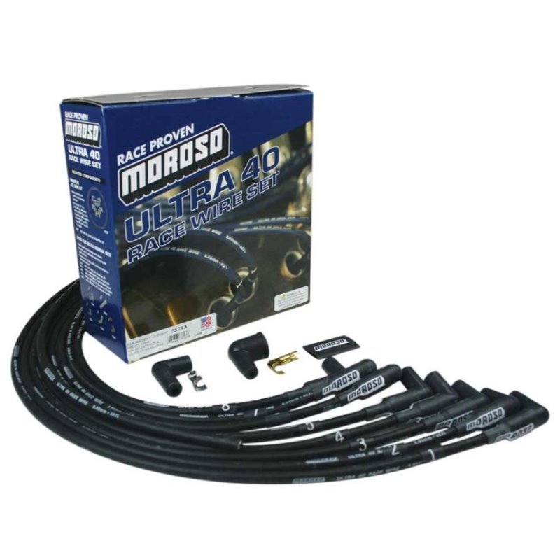 Moroso Chevrolet Big Block Ignition Wire Set - Ultra 40 - Unsleeved - Non-HEI - Under Header - Black