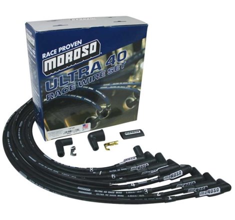 Moroso Chevrolet Big Block Ignition Wire Set - Ultra 40 - Unsleeved - HEI - Crab Cap - Black