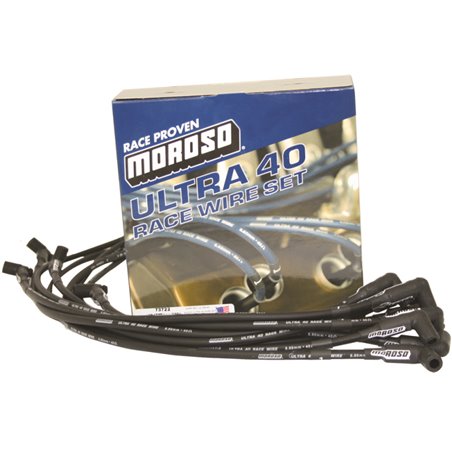 Moroso Chevrolet Small Block (Sprint Car) Ignition Wire Set - Ultra 40 - Unsleeved - HEI - Black