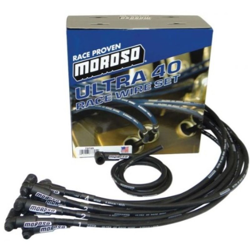 Moroso Chevrolet Small Block Ignition Wire Set - Ultra 40 - Unsleeved - HEI - 135 Degree - Black