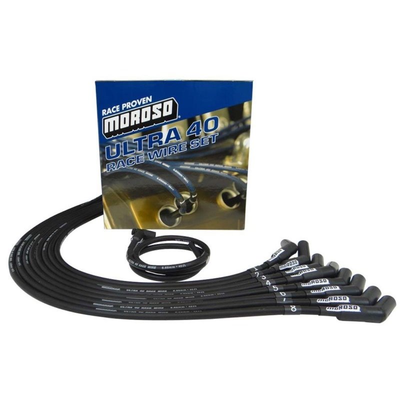 Moroso Chevrolet Small Block Ignition Wire Set - Ultra 40 - Unsleeved - HEI - 135 Degree - Black