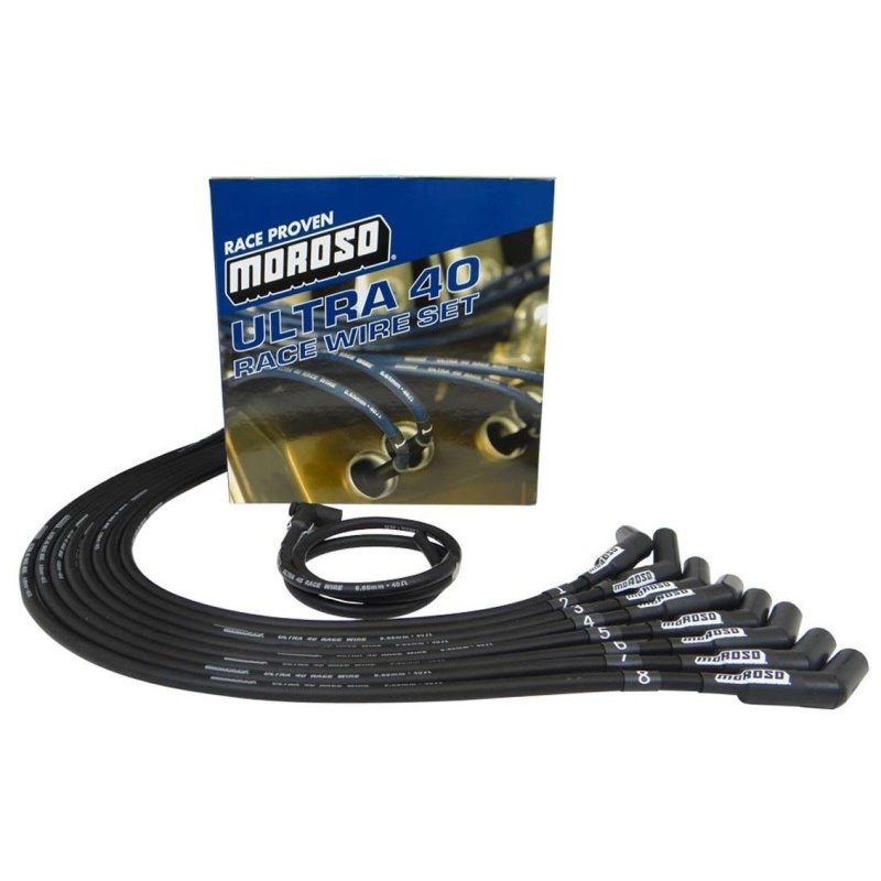 Moroso Chevrolet Big Block Ignition Wire Set - Ultra 40 - Unsleeved - HEI - 135 Degree - Black