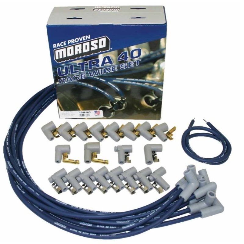 Moroso Universal Ignition Wire Set - Ultra 40 - 90 Degree - Blue