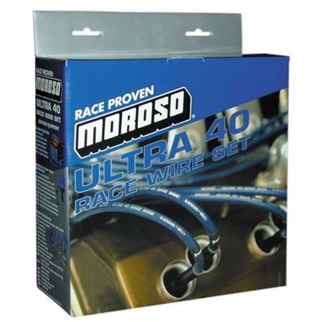 Moroso Chevrolet Big Block Ignition Wire Set - Ultra 40 - Sleeved - HEI - Crab Cap - 90 Degree - Blk