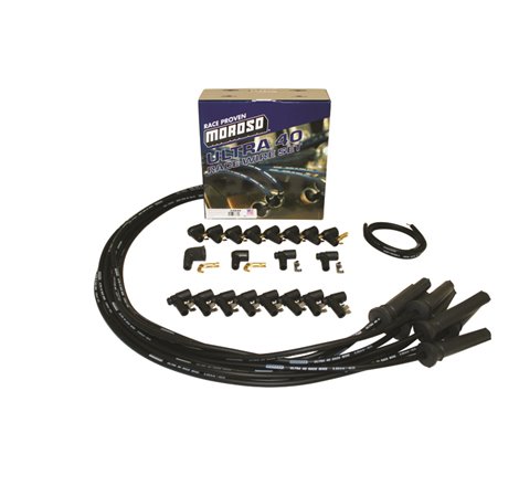 Moroso GM Pro Stock/Brodix PB201/CFE Ignition Wire Set - Ultra 40 - Unsleeved - Black