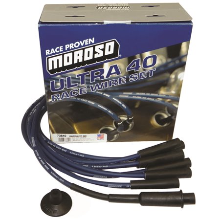 Moroso Universal/Mopar/Chrysler (w/Hemi Heads) Ignition Wire Set - Ultra 40 - Blue