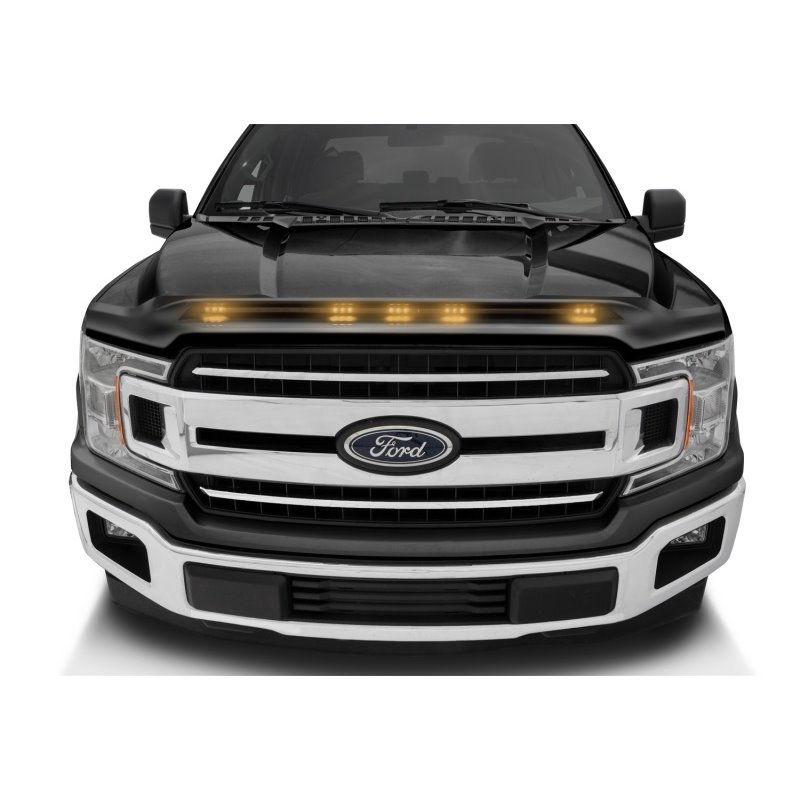 AVS 2016-2018 Ford F-150 Aeroskin LightShield Color Hood Protector, Shadow Black