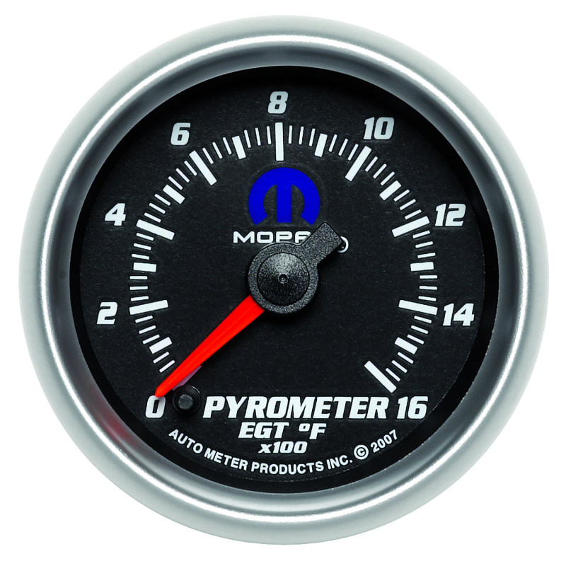 Autometer Mopar 2-1/16in 1600 Degree Digital Stepper Motor Pyrometer (EGT) Gauge - Black