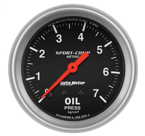 Autometer Sport-Comp 2 5/8in 7.0kg/cm2 Mechanical Oil Pressure Gauge