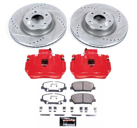 Power Stop 10-16 Hyundai Genesis Coupe Front Z26 Street Warrior Brake Kit w/Calipers