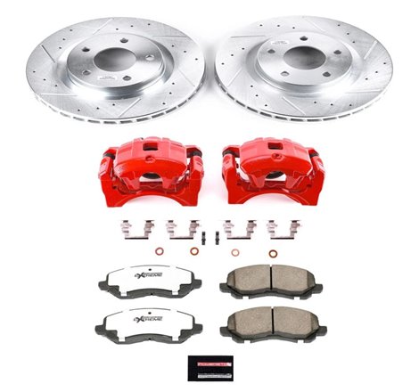 Power Stop 08-16 Mitsubishi Lancer Front Z26 Street Warrior Brake Kit w/Calipers