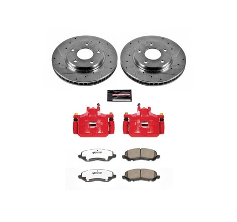 Power Stop 08-17 Mitsubishi Lancer Front Z26 Street Warrior Brake Kit w/Calipers