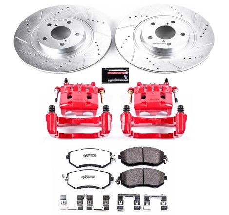 Power Stop 16-17 Subaru Crosstrek Front Z26 Street Warrior Brake Kit w/Calipers