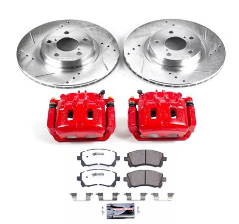 Power Stop 98-02 Subaru Forester Front Z26 Street Warrior Brake Kit w/Calipers