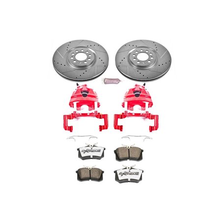 Power Stop 02-04 Volkswagen Golf Front Z26 Street Warrior Brake Kit w/Calipers