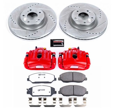 Power Stop 09-11 Hyundai Genesis Front Z26 Street Warrior Brake Kit w/Calipers