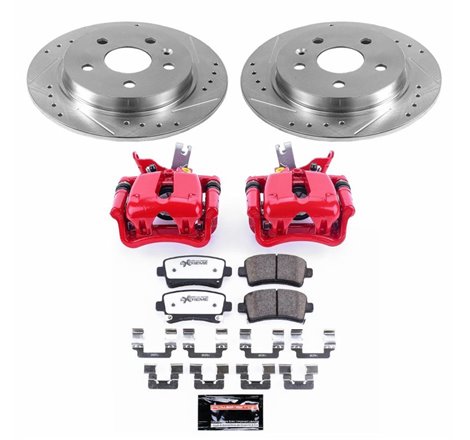 Power Stop 14-15 Chevrolet Malibu Rear Z26 Street Warrior Brake Kit w/Calipers