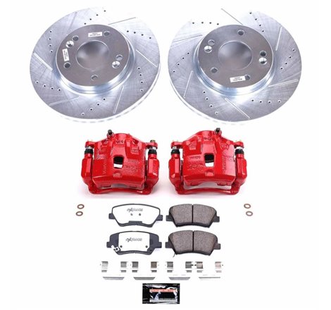 Power Stop 11-16 Hyundai Elantra Front Z26 Street Warrior Brake Kit w/Calipers